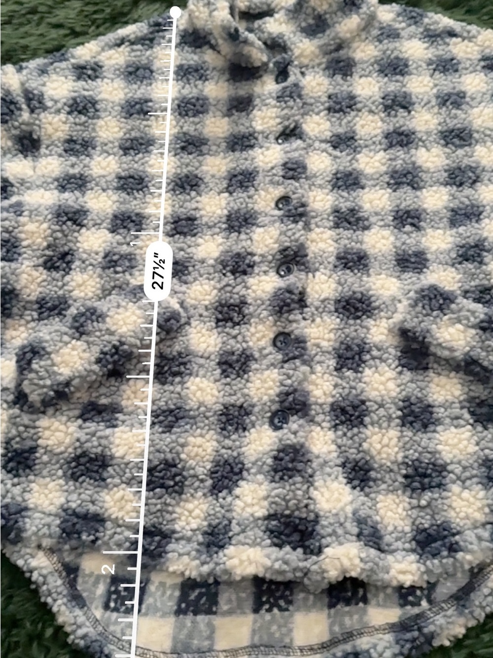 3/$25✨ Oversized Grace Karin Navy & Cream Sherpa Shacket Jacket Sz S - Picture 7 of 7
